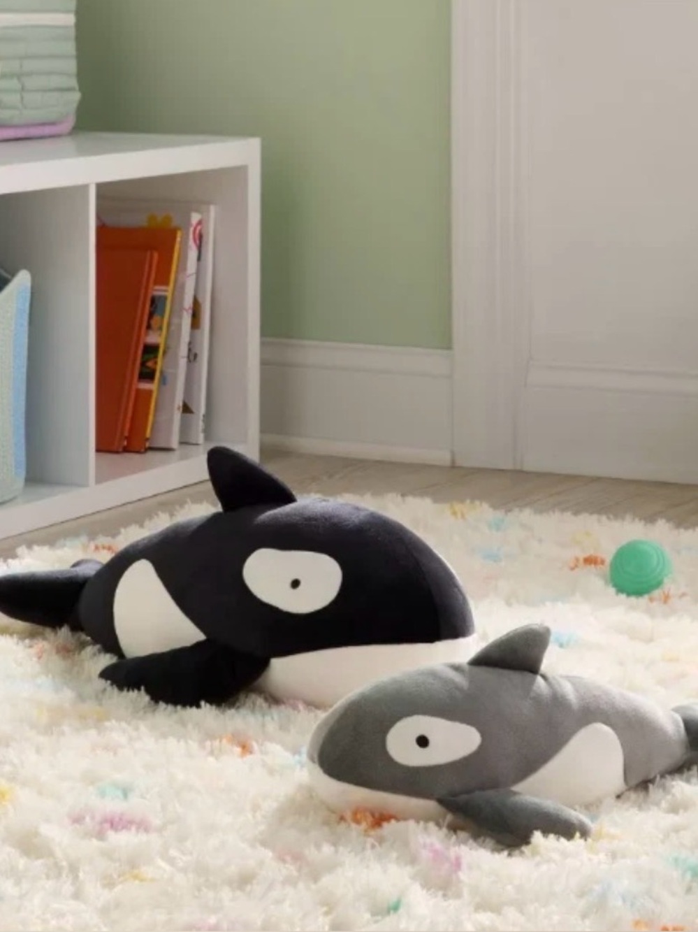 Orca mommy and baby Pillowfort weighted plush nwt